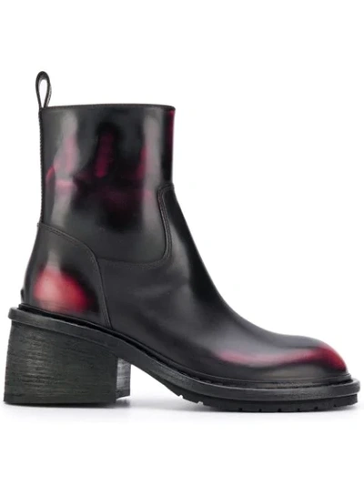 Shop Ann Demeulemeester Chunky Ankle Boots In Abrasivato