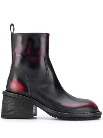 ANN DEMEULEMEESTER CHUNKY ANKLE BOOTS - 黑色