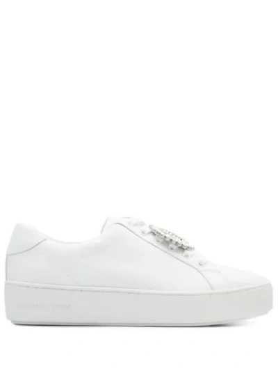 Shop Michael Michael Kors Poppy Platform Sneakers In White