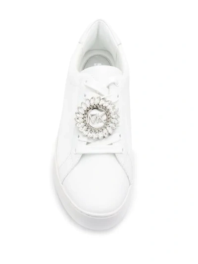 Shop Michael Michael Kors Poppy Platform Sneakers In White