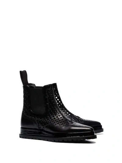 Shop Sacai Mesh-style Chelsea Boots In Black