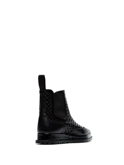 Shop Sacai Mesh-style Chelsea Boots In Black