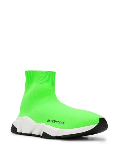 Shop Balenciaga Speed Sock Trainers In Green