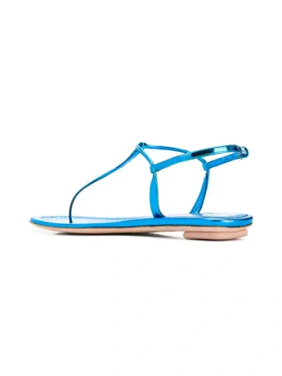 Shop Prada T-bar Sandals In Blue