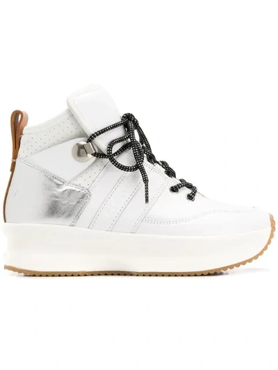 Shop See By Chloé Platform Lace-up Sneakers In White