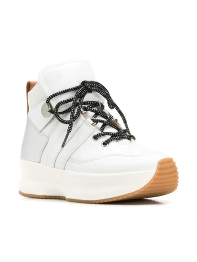 Shop See By Chloé Platform Lace-up Sneakers In White