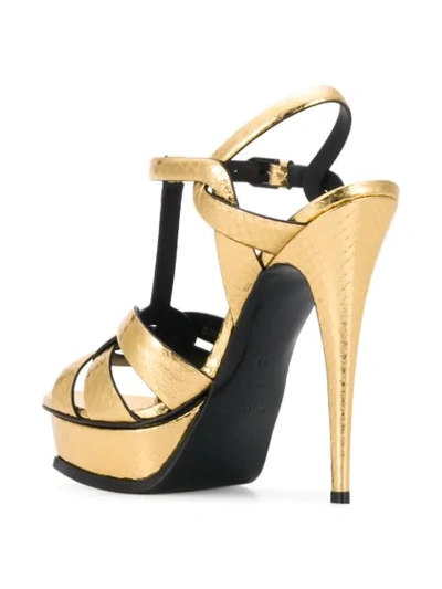 Shop Saint Laurent 'tribute 135' Sandalen In Metallic