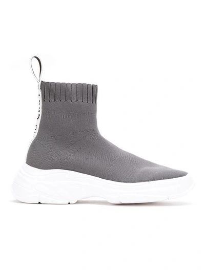 Shop Studio Chofakian Knit Sneakers In Grey