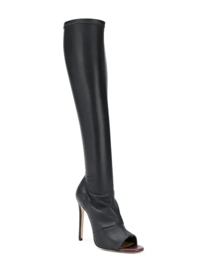 Shop Victoria Beckham Opaz Thigh High Boots In Black