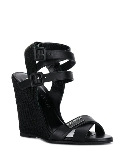 Shop Philipp Plein High Wedge Sandals In Black