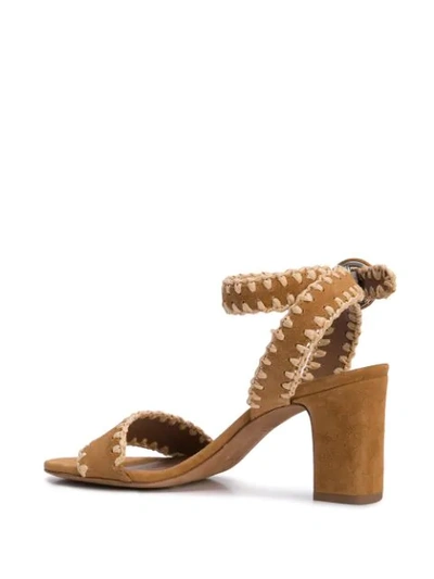 Shop Tabitha Simmons Leticia Whipstitched Sandals In Brown