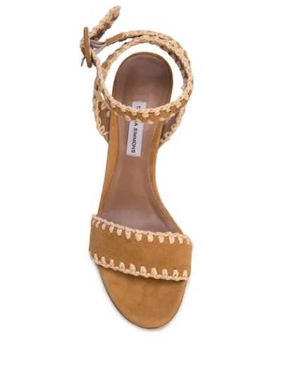 Shop Tabitha Simmons Leticia Whipstitched Sandals In Brown