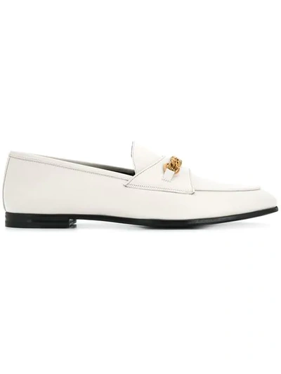 TOM FORD CHAIN TRIM LOAFERS - 白色