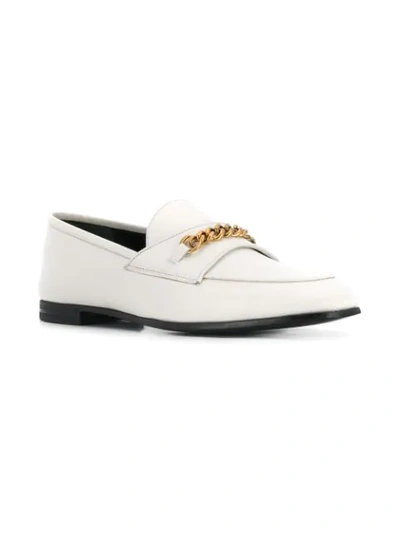 Shop Tom Ford Chain Trim Loafers In White