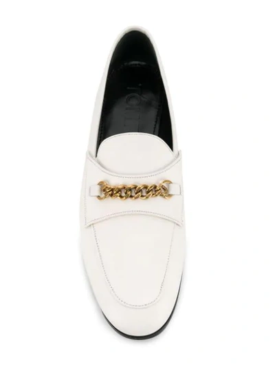 TOM FORD CHAIN TRIM LOAFERS - 白色