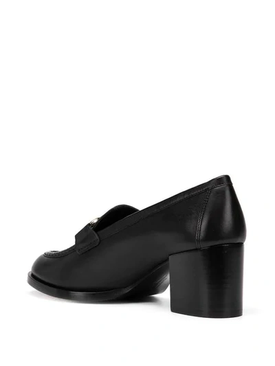 Ferragamo Rolo Loafer Pumps With Reversible Gancini Bit In Black