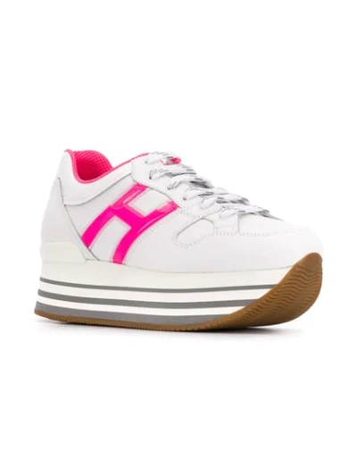 Shop Hogan Platform Sole Sneakers In White