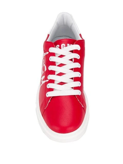 MSGM LOW-TOP LACE-UP SNEAKERS - 红色