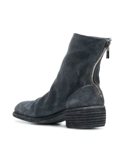 Shop Guidi Reverse Back Zip Boots - Grey