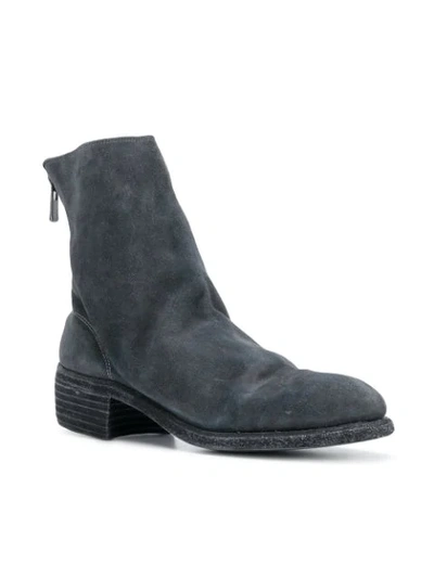 Shop Guidi Reverse Back Zip Boots - Grey