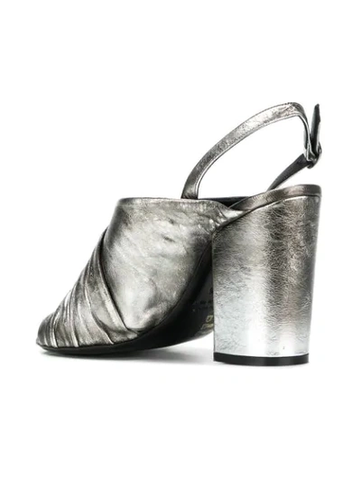 Shop Strategia Metallic Open-toe Sandals In Grey