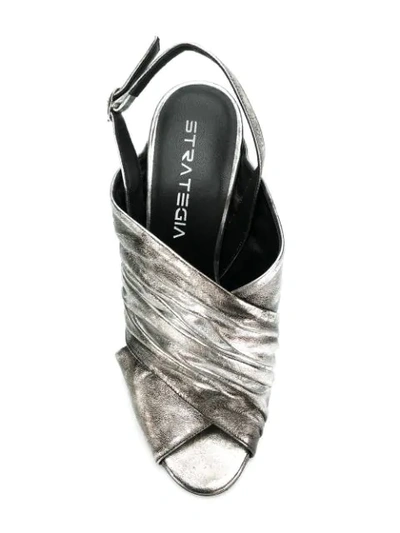 Shop Strategia Metallic Open-toe Sandals In Grey