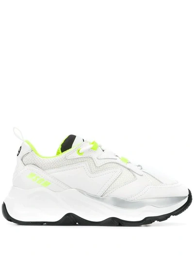 Shop Msgm Chunky Sole Sneakers In White