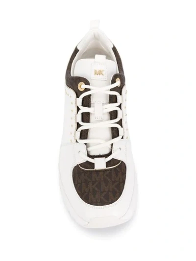 Shop Michael Michael Kors Cosmo Studded Sneakers In White