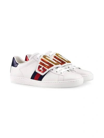 Ace sneaker with removable patches