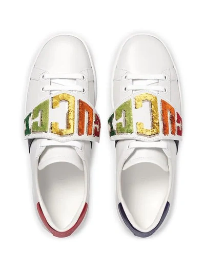 Shop Gucci Ace Sneaker With Removable Patches In White