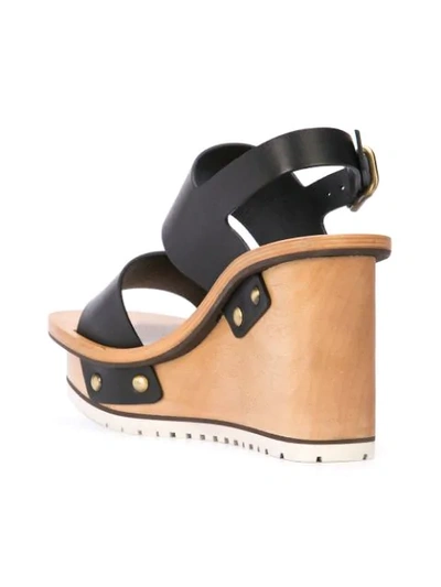 Shop Chloé High Wedge Heel Sandals In Black