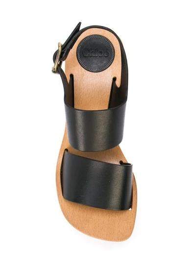 Shop Chloé High Wedge Heel Sandals In Black