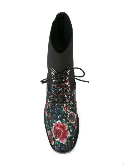 Shop Leandra Medine Floral Lace-up Boots In Black