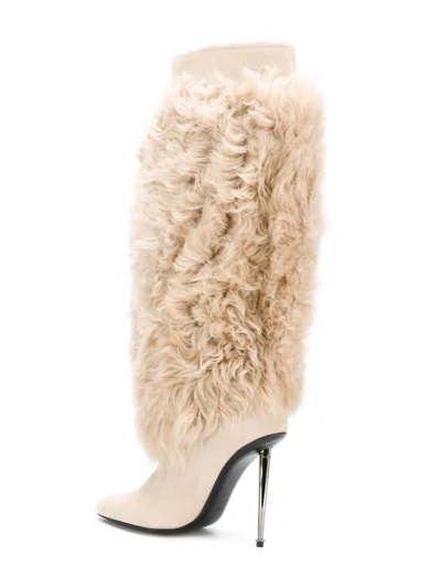 Shop Tom Ford Shearling Boots In Bll Blond + Blond