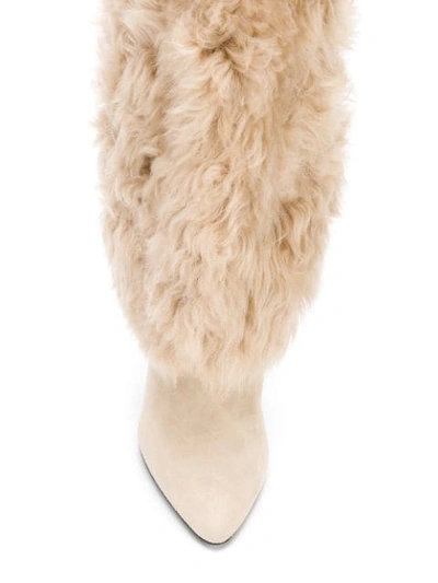 Shop Tom Ford Shearling Boots In Bll Blond + Blond