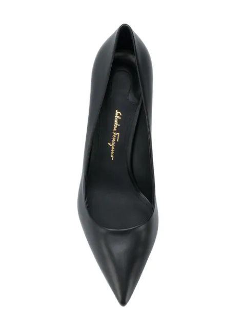 salvatore ferragamo flower heel pumps
