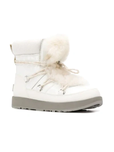 Shop Ugg Australia Fur Lace-up Boots - White