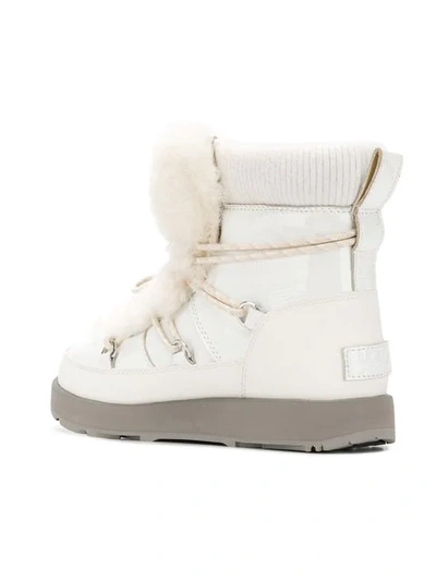 Shop Ugg Australia Fur Lace-up Boots - White