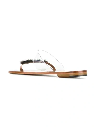 Shop Álvaro González Embellished Flat Sandals In Neutrals