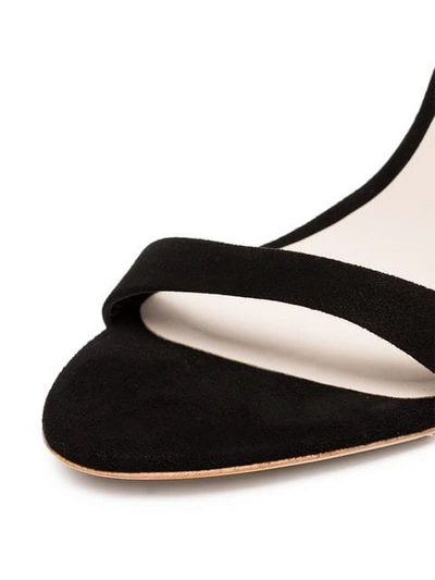 Shop Sophia Webster Black Evangeline 100 Wing Suede Sandals In Black ,metallic