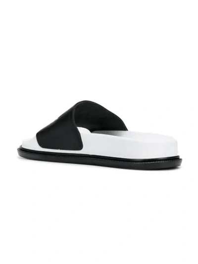 Shop Mm6 Maison Margiela Logo Slides In Black