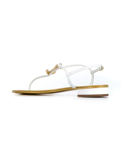 Shop Giuseppe Zanotti Anchor Embellished Sandals In 002 Bianco