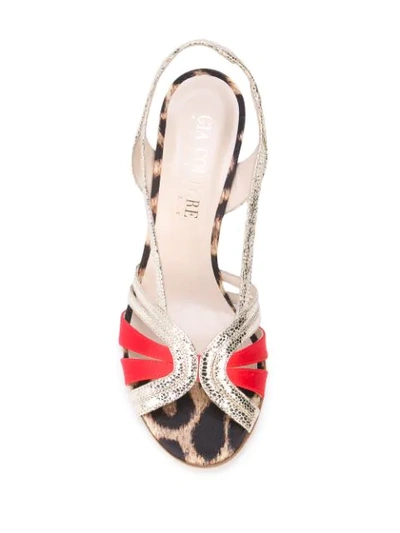 Shop Gia Couture Leopard Print Sandals In Red