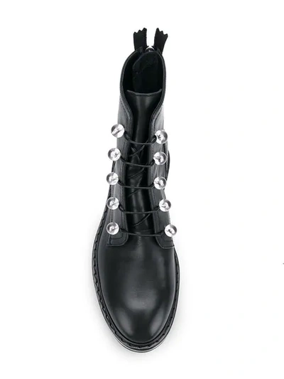 Shop Agl Attilio Giusti Leombruni Lace-up Embellished Boots In Black