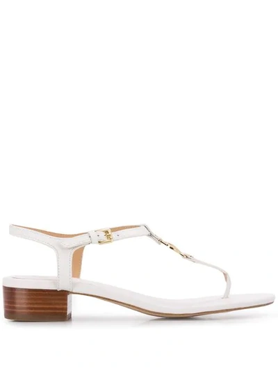 Shop Michael Michael Kors Monogram Sandals - White