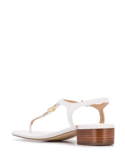 Shop Michael Michael Kors Monogram Sandals - White