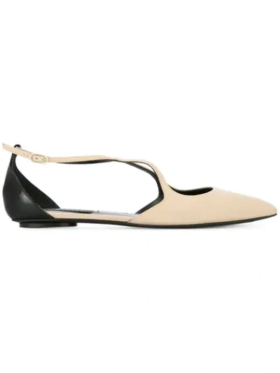 pointed crossover ballerina shoes