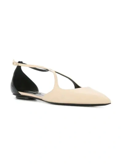 pointed crossover ballerina shoes