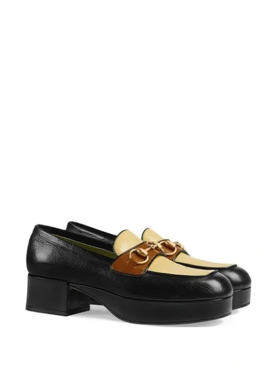 Shop Gucci Leather Platform Loafer With Horsebit In Black