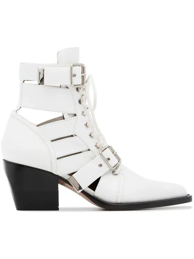 Shop Chloé Rylee 60 Ankle Boots In White